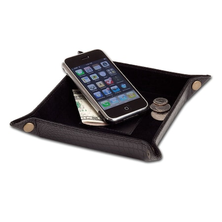 Dacasso Black Crocodile Leather Caddy AG-2488
